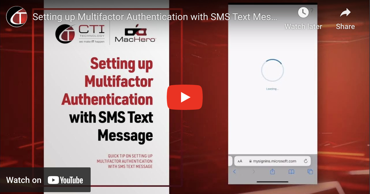 Setting up Multifactor Authentication with SMS